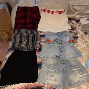 a bundle of shorts and skirts that dont fit